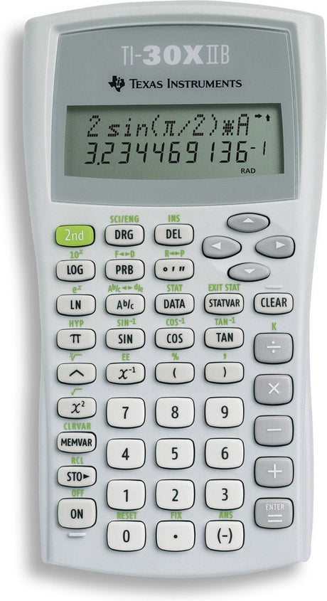 Texas instruments ti‑30x ii b – calculatrice scolaire – fonctions scientifiques – pour l'enseignement secondaire – gris