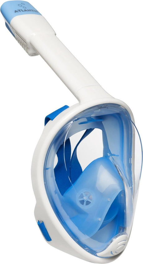 Masque de plongée Atlantis - lunettes de plongée - tuba - ensemble de tuba - masque complet - adultes - blanc bleu - L XL