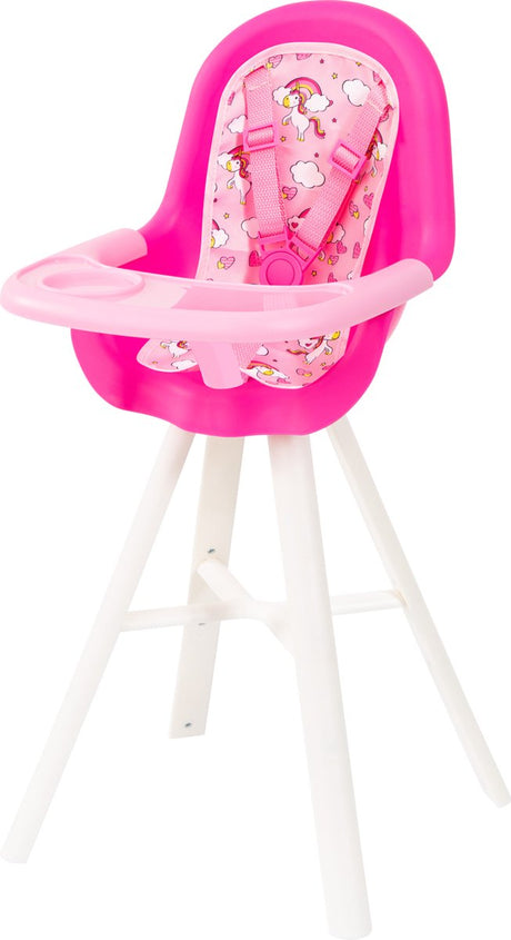 Bayer design - chaise haute pour poupées en rose avec motif licorne