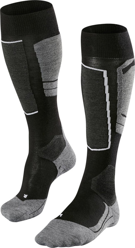Falke sk4 chaussettes de ski chaudes en laine fine et fonctionnelle femme noir - taille 41-42
