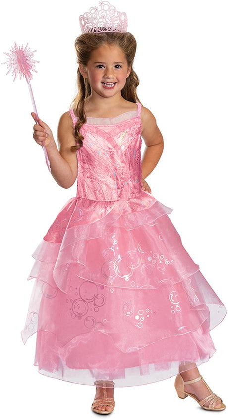 Déguisement Glinda Deluxe pour enfant rose 5-6 ans