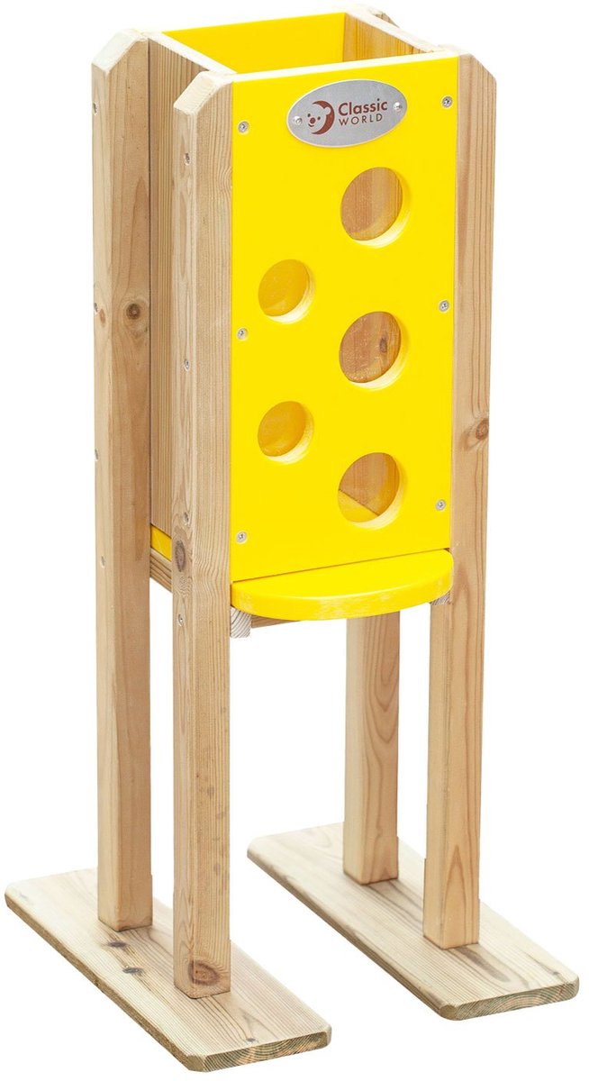 Jouet moulin à sable en bois classique avec trous – jouets d'extérieur durables.