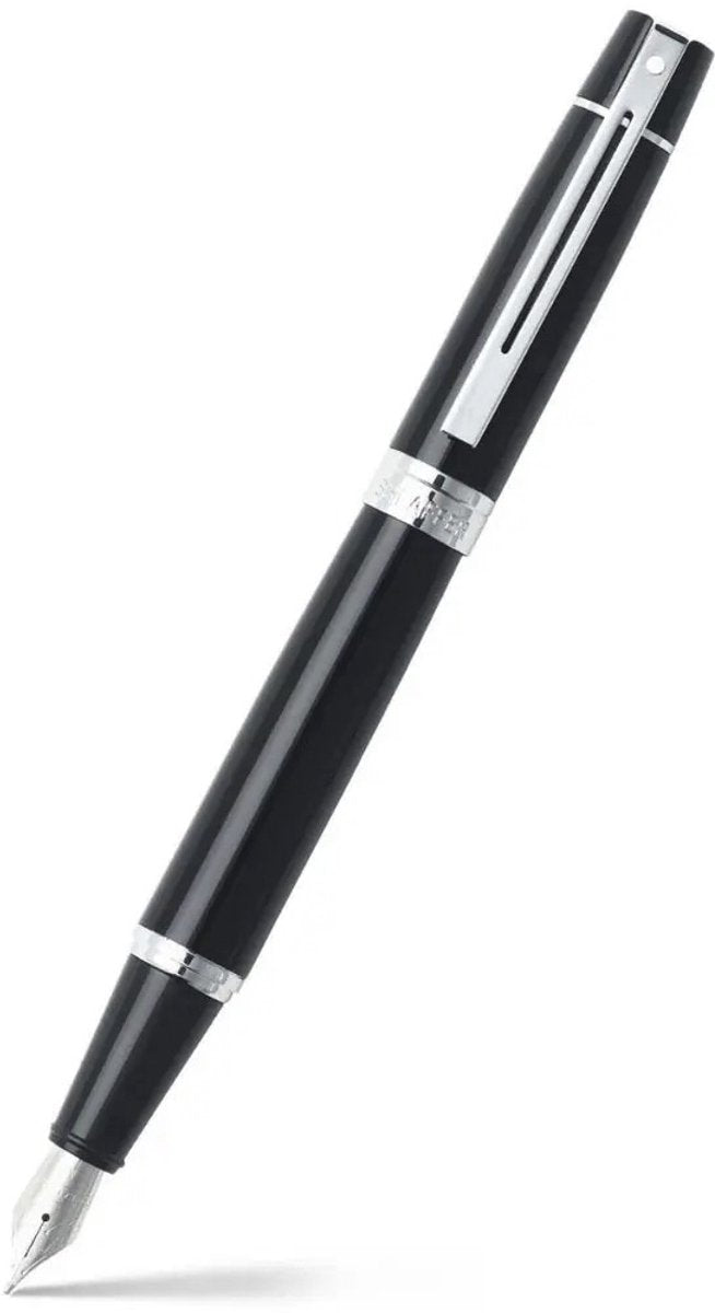 Stylo plume Sheaffer 300 - e9312 - m - chromé noir brillant - sf-e0931253