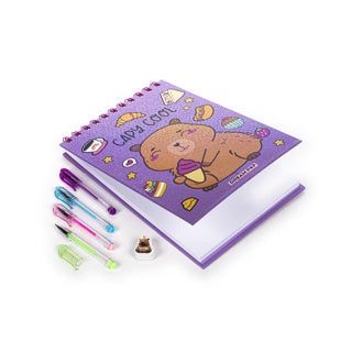 Croquis de poupée de rêve et livre d'autocollants capybara