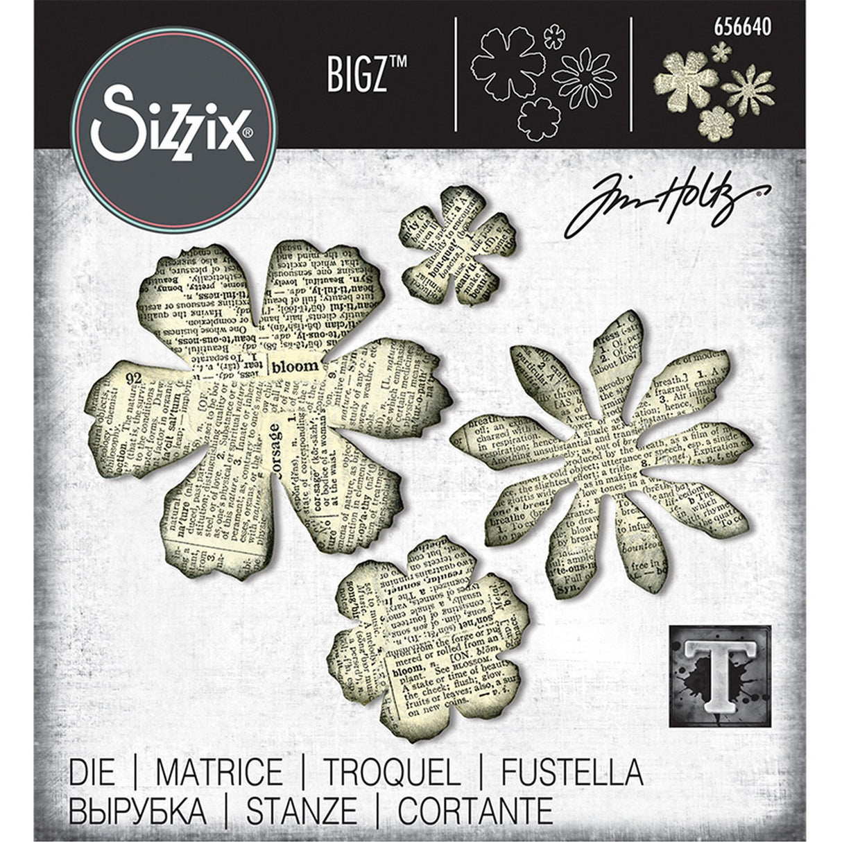 Sizzix • tim holtz bigz die fleurs en lambeaux