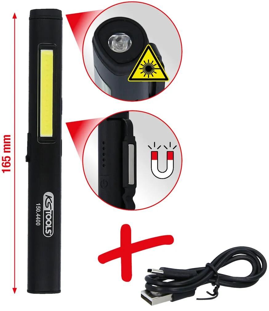 Ks tools ks-tools lampe stylo lampe d'inspection à rayures cob led