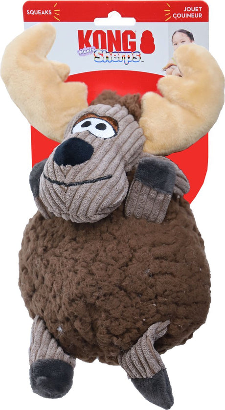Kong sherps flofs gros jouet pour chien orignal | élan en peluche avec détails en velours côtelé