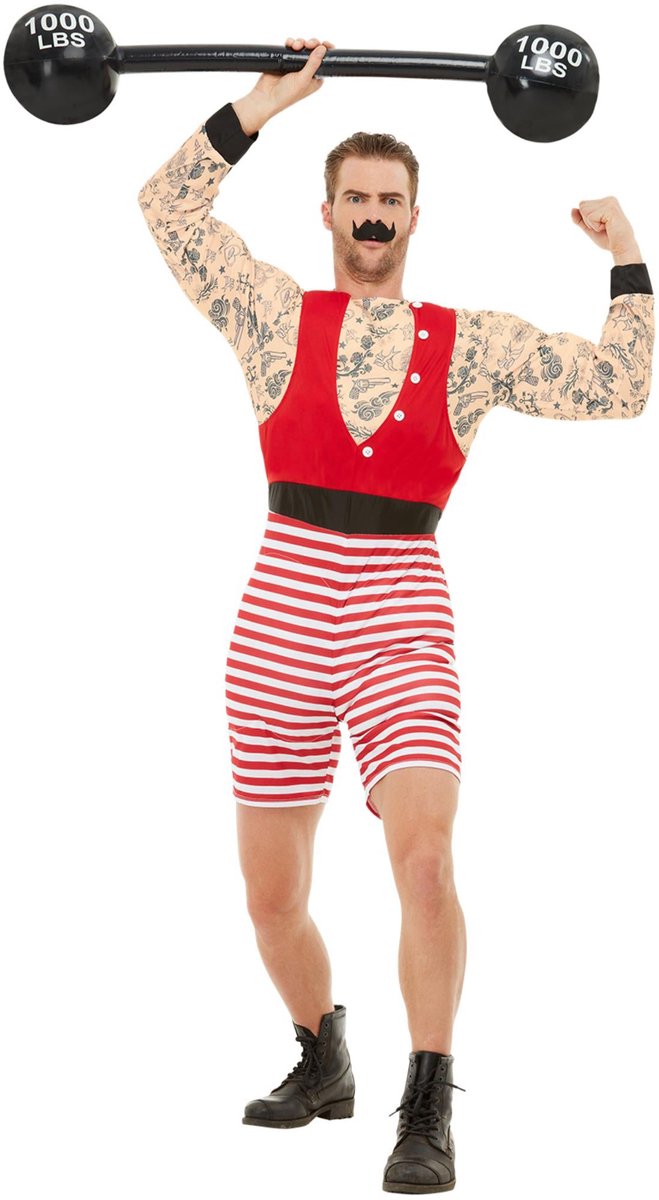 Smiffys - costume d'homme fort de luxe - m - rouge blanc