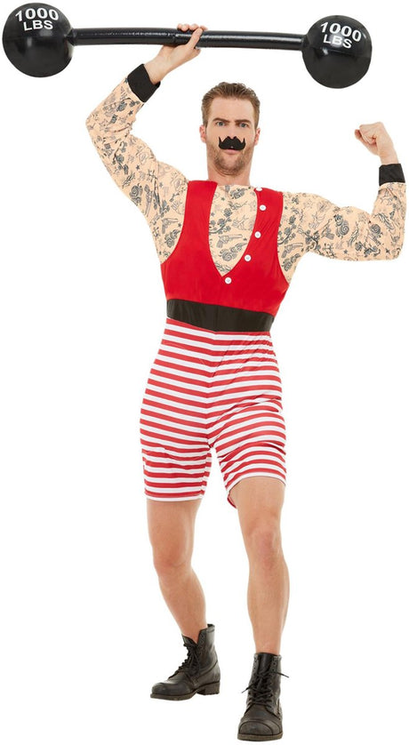 Smiffys - costume d'homme fort de luxe - m - rouge blanc