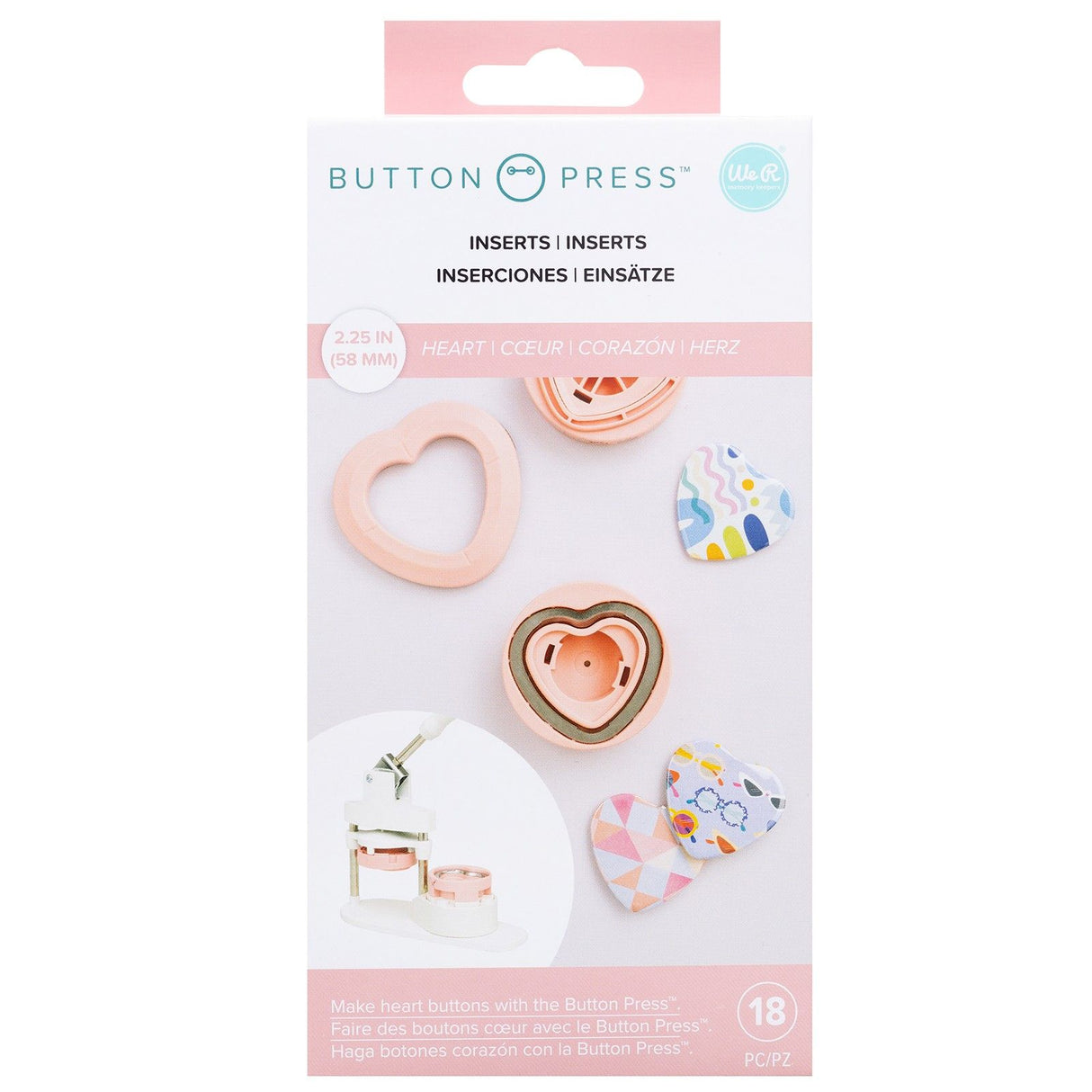 We r makers • button press inzetstuk hart ø58mm