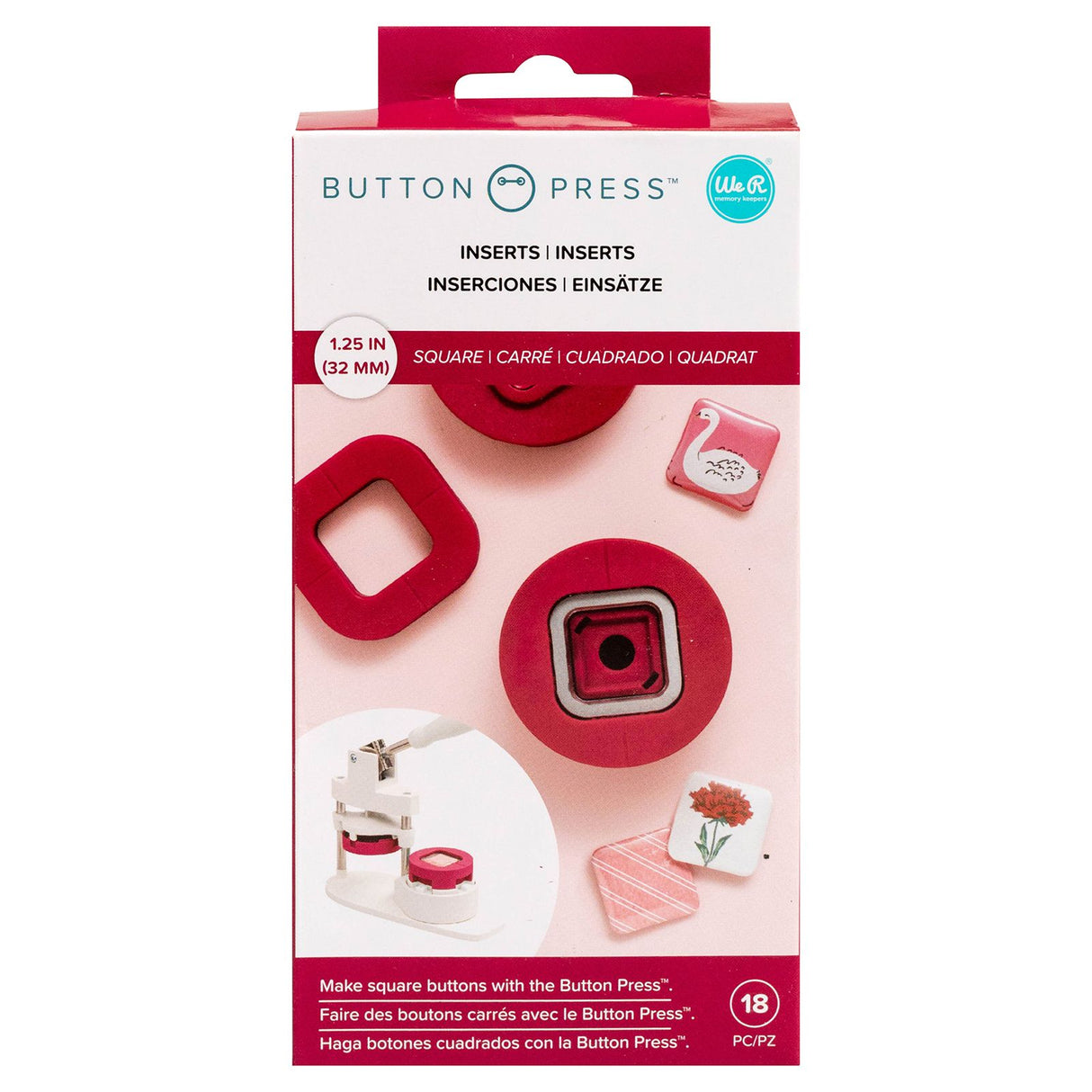 We r makers • bouton pression insert carré ø32mm