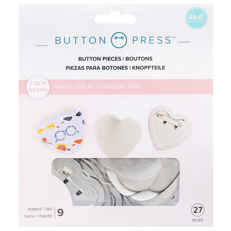 We r makers • recharge bouton pression coeur ø58mm 9pcs