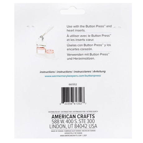 We r makers • recharge bouton pression coeur ø58mm 9pcs