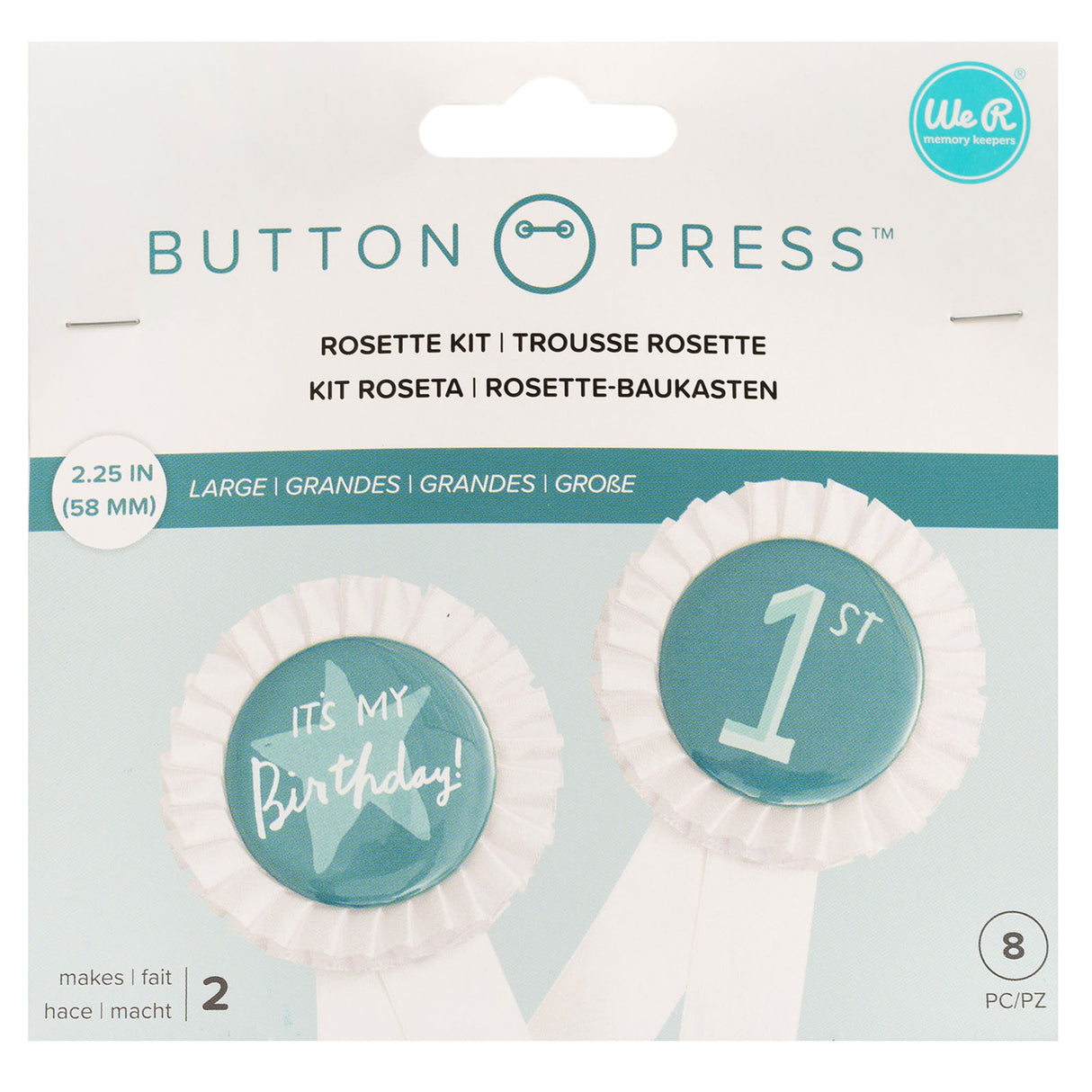 We r makers • ensemble de rosaces à bouton-pression blanc