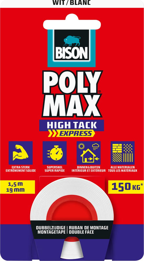 Bison poly max ruban blanc 1,5 m | 2 pièces