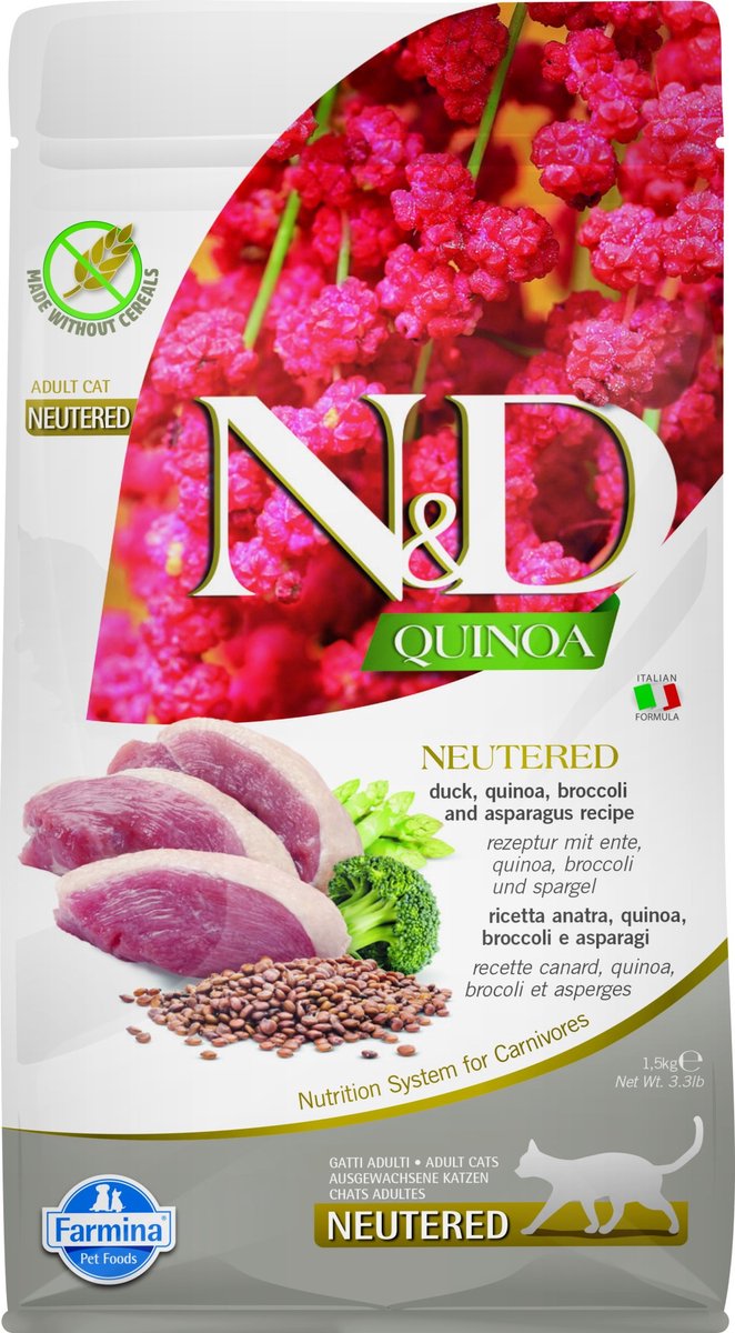N d nourriture au quinoa pour le canard chat castré 1,5 kg