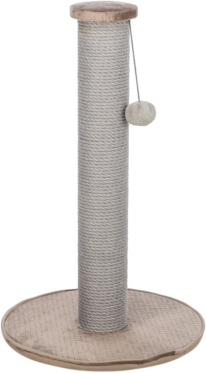 Arbre à chat Trixie taupe - emballage en jute, modèle compact 38x38x64 cm - revêtement en peluche