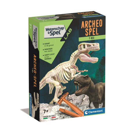 Jeu scientifique Clementoni jeu archéo - t-rex fluo