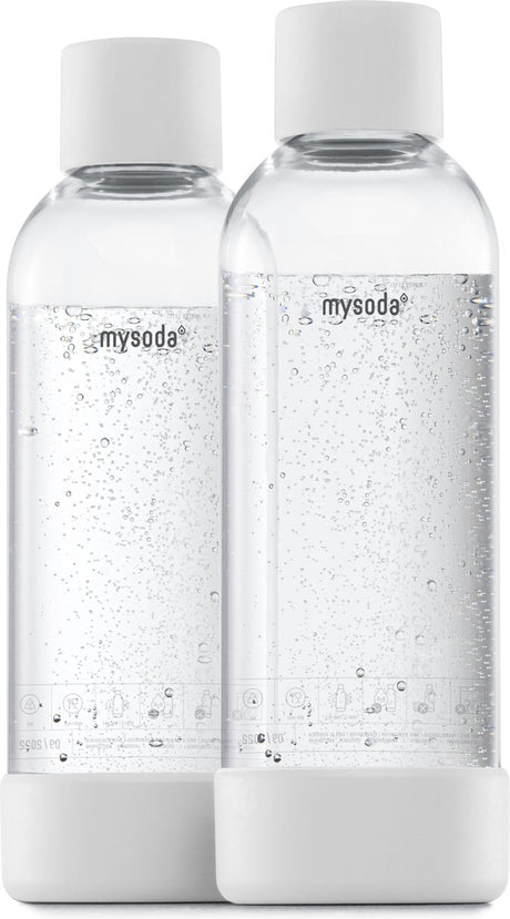 Mysoda - lot de 2 bouteilles réutilisables de 1 litre - blanc - adapté aux appareils