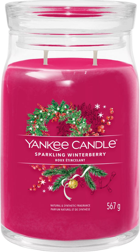 Bougie Yankee - bougie parfumée en grand pot aux baies d'hiver pétillantes - 90 heures de combustion - deux mèches