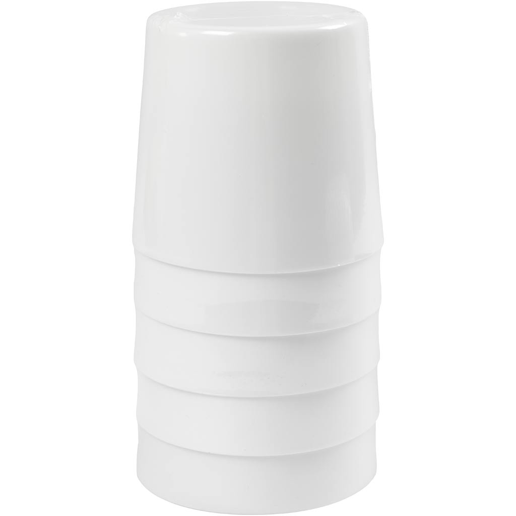 Tasse à eau Creativ company, h : 9,5 cm, d 8,5 cm, 300 ml, blanc, 5 pièces 1 boîte