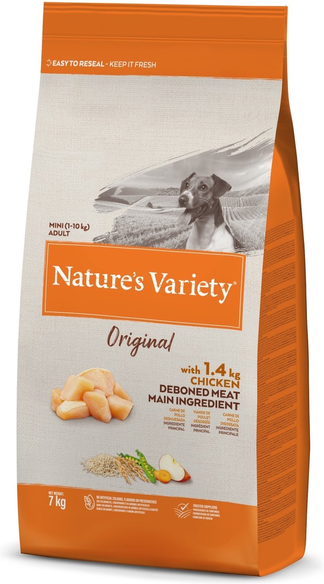 Variété Natures - mini poulet adulte original - nourriture pour chien - 7 kg