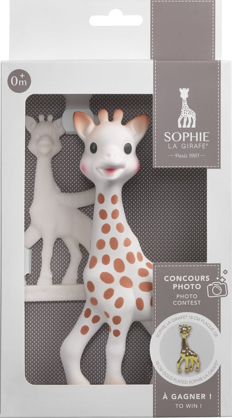 Coffret Sophie la girafe - jouets de dentition - anneau de dentition - jouets pour bébé - caoutchouc 100% naturel - sans BPA-PVC - 2 pièces