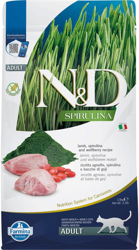 Farmina n d spiruline chat adulte - agneau - 1,5 kg