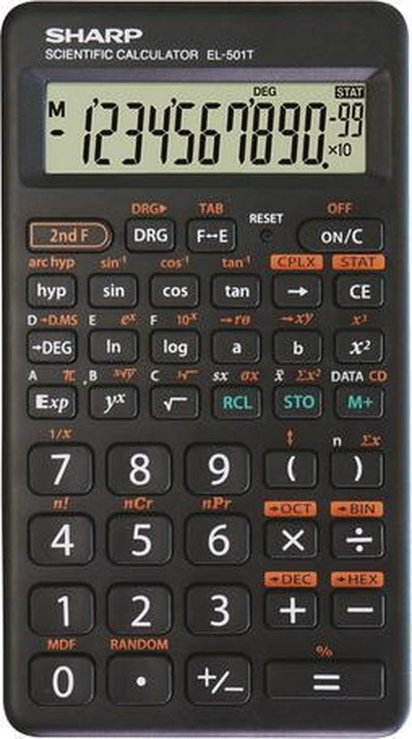 Calculatrice scientifique Sharp - el501twh - noir - 2x pile lr54 - sh-el501twh