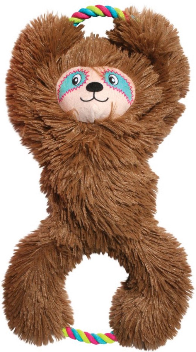Kong tuggz paresseux - peluche à tirer pour chiens - 42 cm - marron