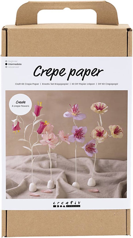 Creativ company hobby set papier crépon, fleur, couleurs pastel, 1 boîte