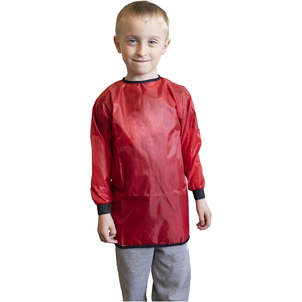 Blouse d'artiste Creativ company, l: 55 cm, taille 2-4 ans, rouge, 10 pièces 1 boîte