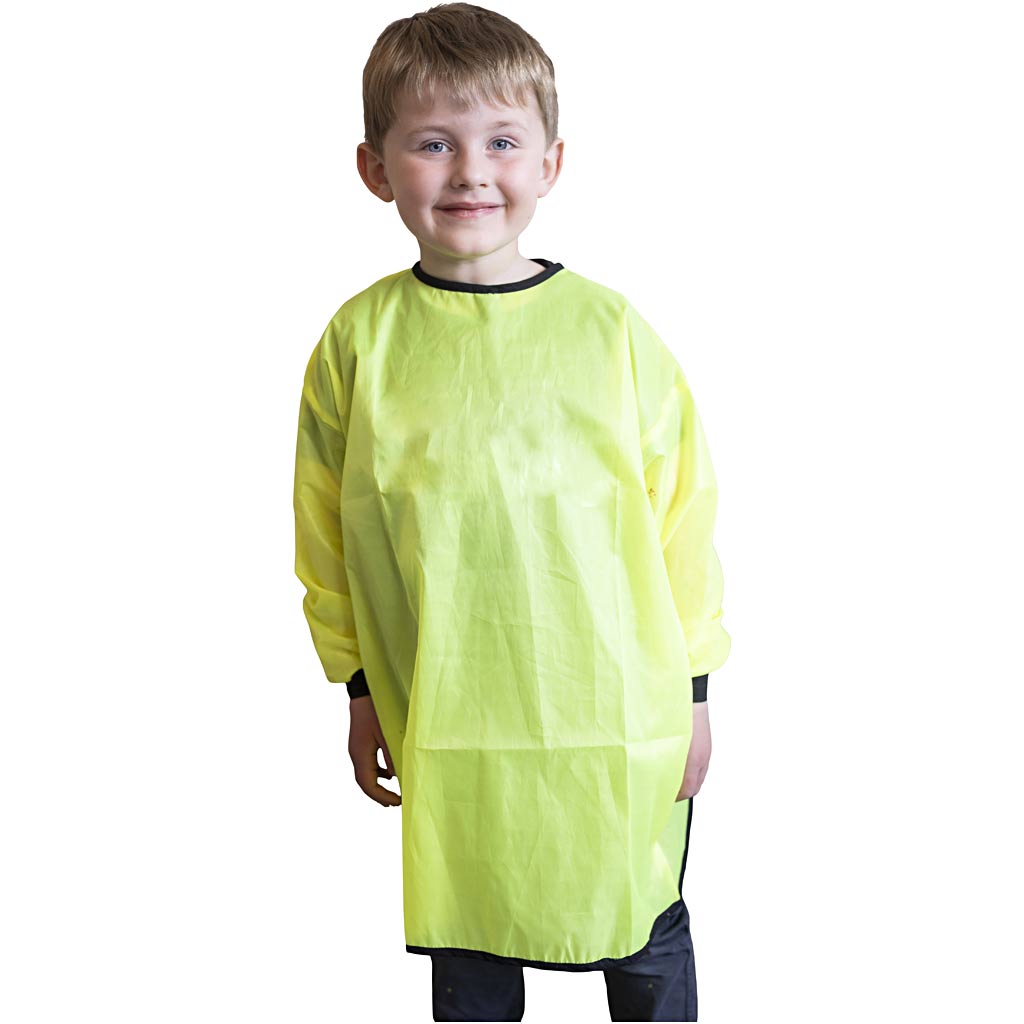 Blouse d'artiste Creativ company, l : 65 cm, taille 5-8 ans, vert citron, 10 pièces 1 boîte