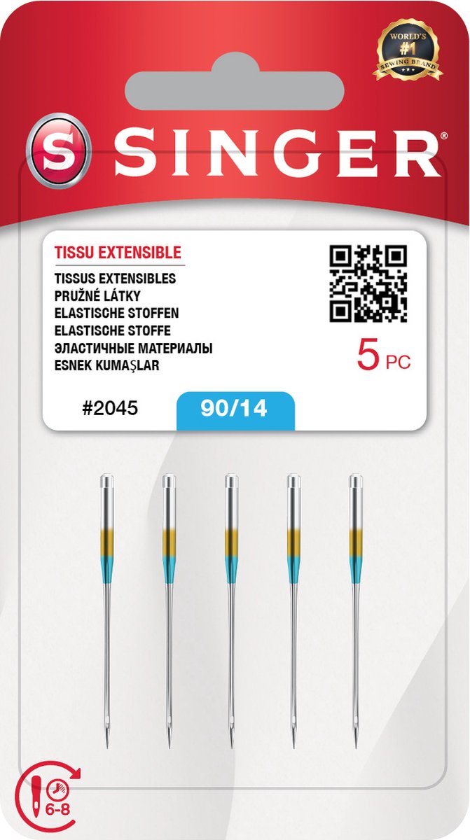 Aiguilles extensibles Singer 2045 90 (5 pièces)