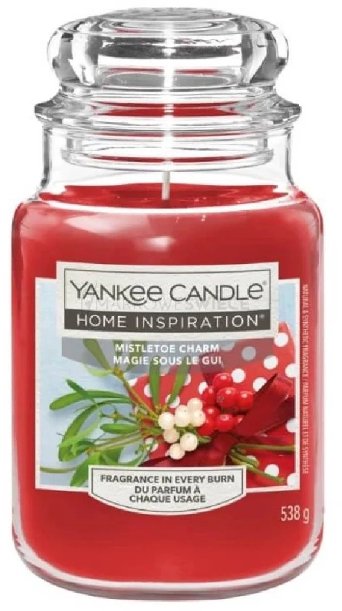 Yankee Candle Home Inspiration - Grand pot avec breloque en forme de gui - 150 heures de combustion
