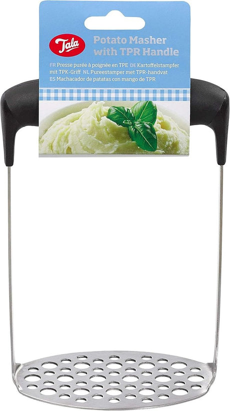 Tala – presse-purée en acier inoxydable – 18 cm – poignée soft grip – passe au lave-vaisselle – pour purée de pommes de terre, légumes avocats