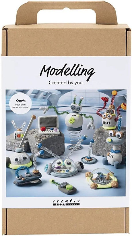 Entreprise créative https: www.ccobby.nl hobbyset-boetseren-robot-blue-gray-red-silvered-1-box