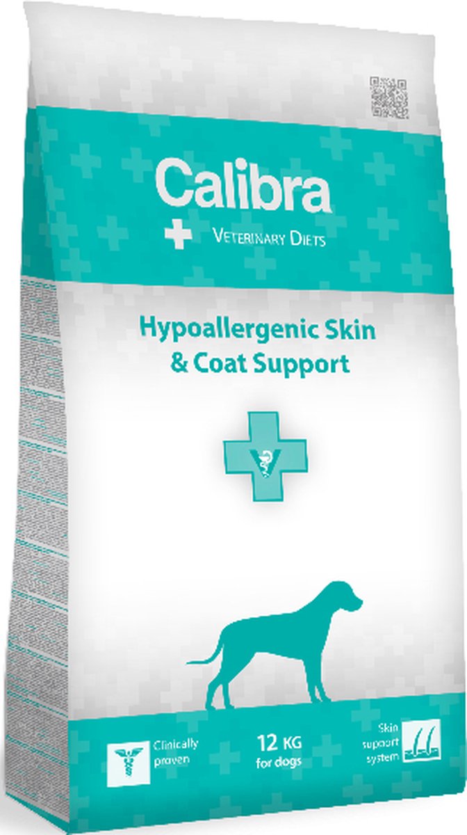 Régime vétérinaire pour chien Calibra, support hypoallergénique pour la peau et le pelage, 12 kg