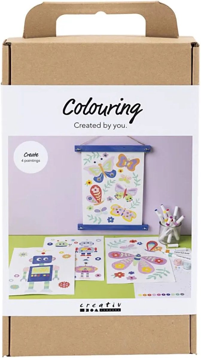 Société créative https: www.ccobby.nl hobbyset-colors-butterfly-and-robot-happy-colors-1-doos