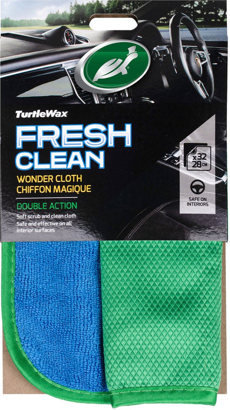 Turtle Wax Fresh Clean Wonder Chiffon - Chiffon doux double action - Sans danger pour toutes les surfaces intérieures - Nettoyage sans rayures - 32 x 28 cm