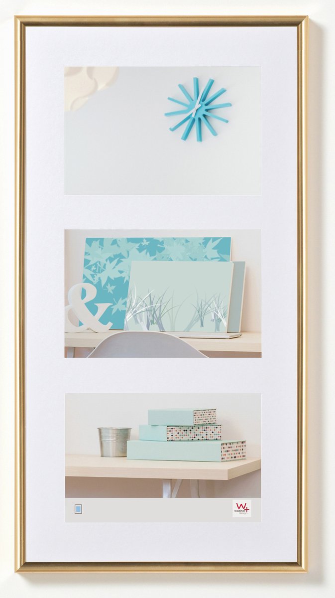 Walther new lifestyle - galerie en plastique - format photo 3x13x18 cm - or