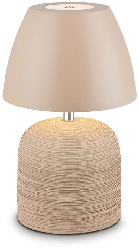 B.k.licht briloner cera – lampe de table rechargeable – sans fil – pour intérieur et extérieur – dimmable – batterie rechargeable – céramique – beige – ø14 x 36 cm