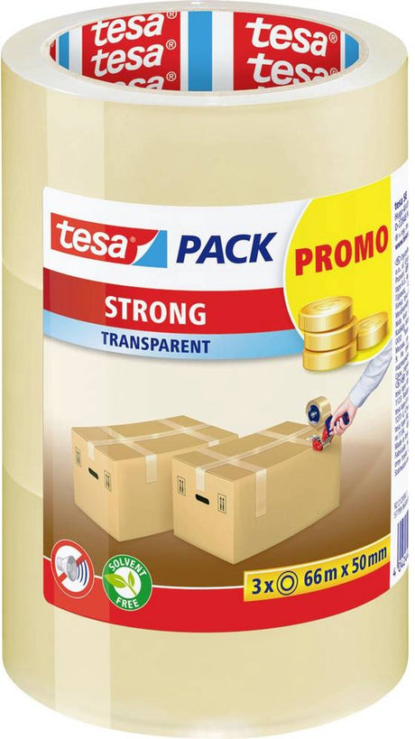 Ruban d'emballage Tesa - 66 m - 3 rouleaux