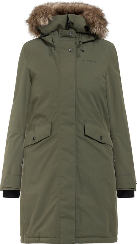 Didriksons veste outdoor femme erika wns parka 3 - vert foncé