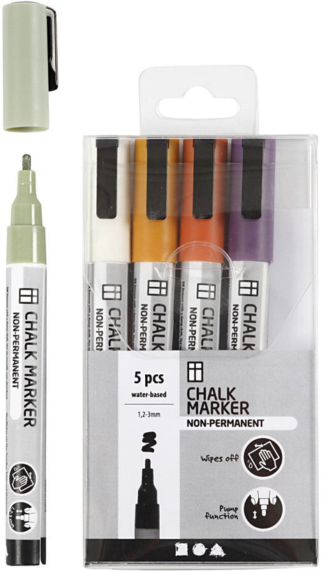 Creativ Company Krijt Markers Pastel Colors, 5e.