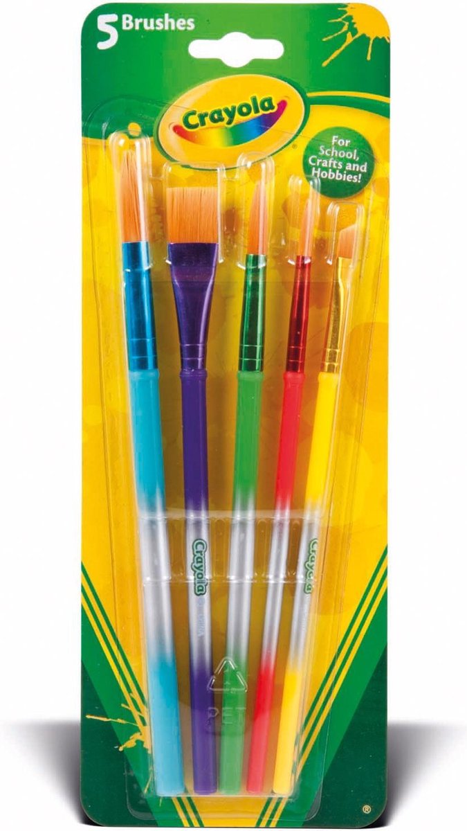 Crayola - pinceau hobby - 5 pinceaux - pour enfants