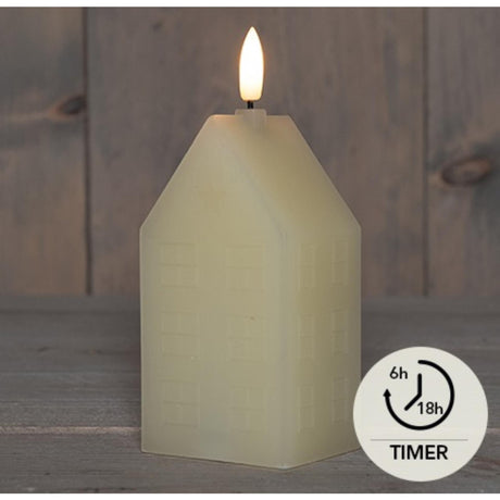 Anna's collection bougie led cire maison ivoire 5x6x15cm
