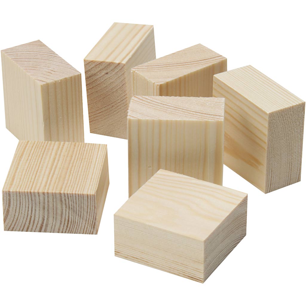 Pieds en blocs de bois Creativ company, dimensions 4x4x2 cm, 50 pièces, 1 sachet