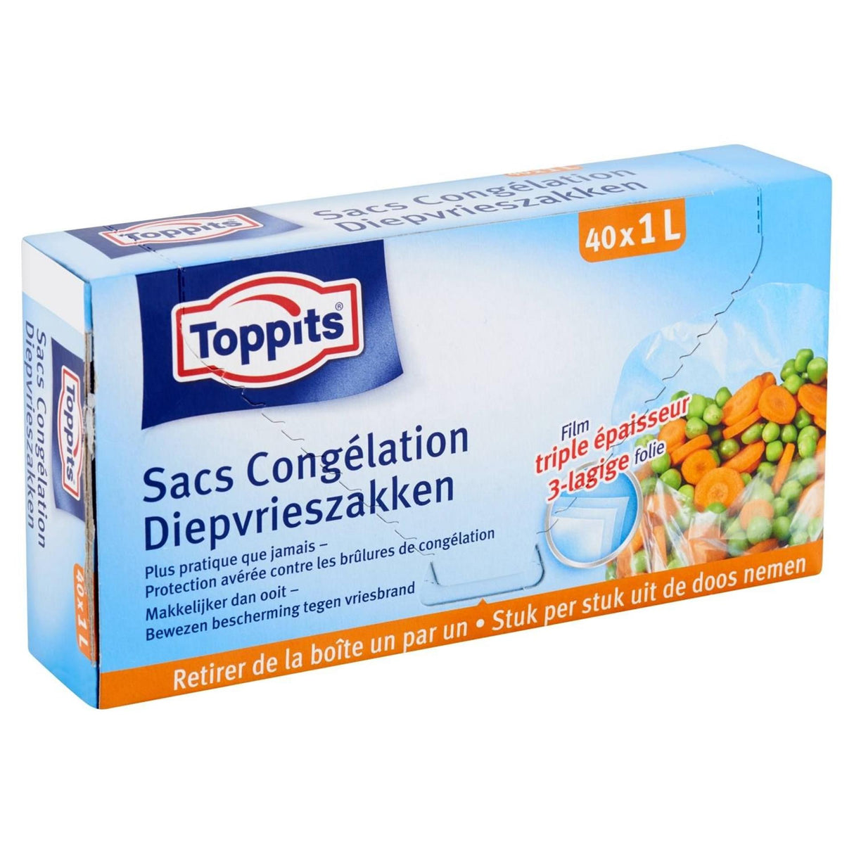 Melitta toppits sacs de congélation 1,0 l 40 pièces