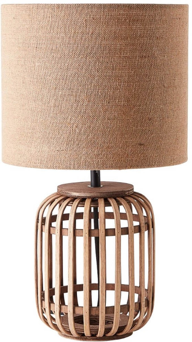 Brilliant woodrow - lampe de table - e27 max 1x52w - nature